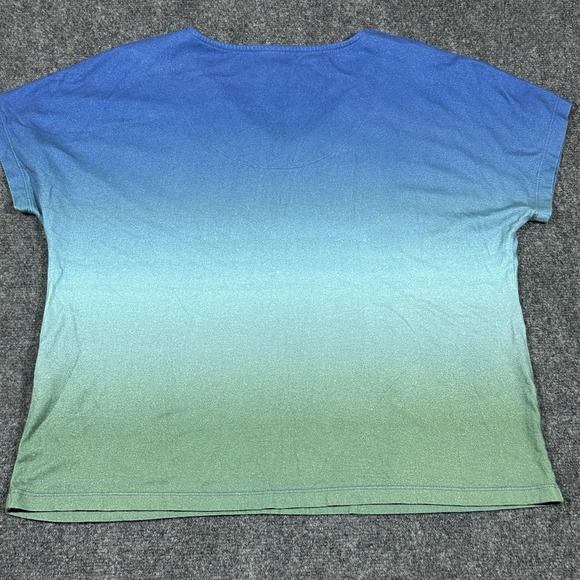 Chico's Blouse Womens‎ Size 2 Studded Short Sleeve V-Neck Tie Dye - Picture 8 of 10